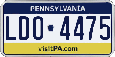 PA license plate LDO4475