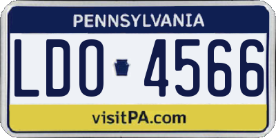 PA license plate LDO4566
