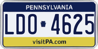 PA license plate LDO4625