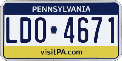 PA license plate LDO4671