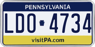 PA license plate LDO4734