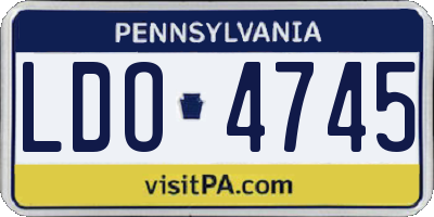 PA license plate LDO4745