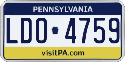 PA license plate LDO4759