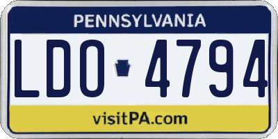 PA license plate LDO4794