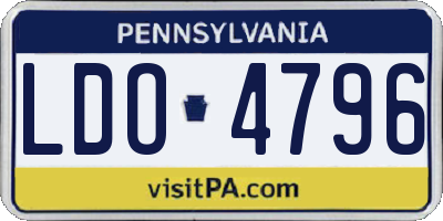 PA license plate LDO4796