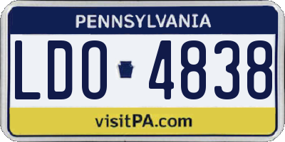 PA license plate LDO4838