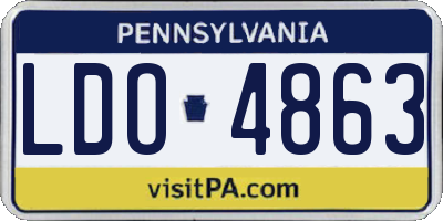 PA license plate LDO4863