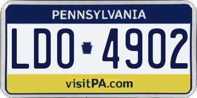 PA license plate LDO4902