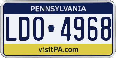 PA license plate LDO4968