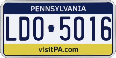 PA license plate LDO5016