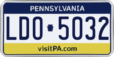 PA license plate LDO5032