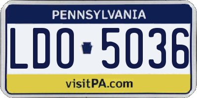 PA license plate LDO5036