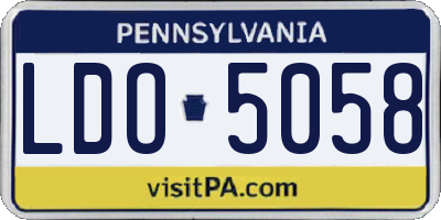 PA license plate LDO5058