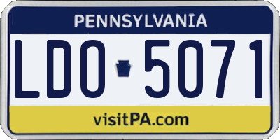 PA license plate LDO5071