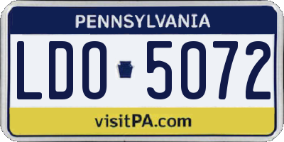 PA license plate LDO5072