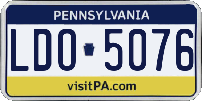 PA license plate LDO5076