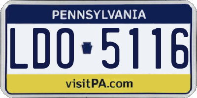 PA license plate LDO5116