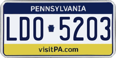 PA license plate LDO5203
