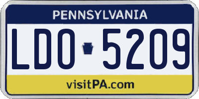 PA license plate LDO5209