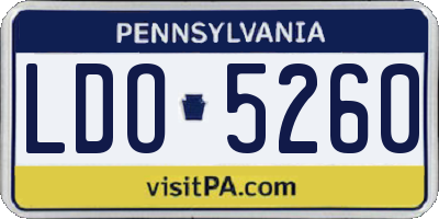 PA license plate LDO5260