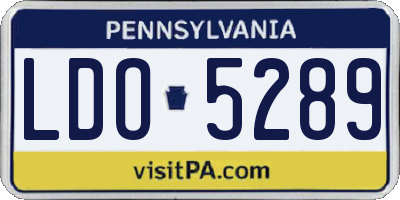 PA license plate LDO5289