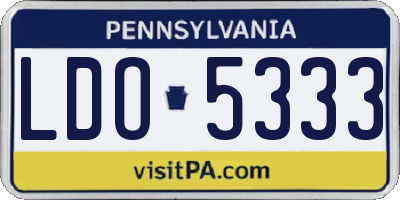 PA license plate LDO5333