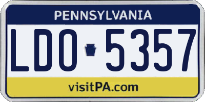 PA license plate LDO5357