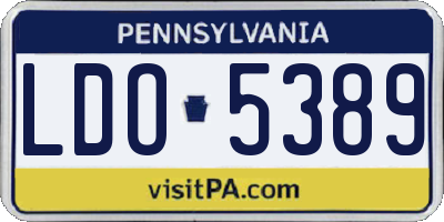 PA license plate LDO5389