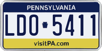 PA license plate LDO5411