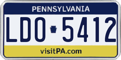 PA license plate LDO5412