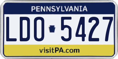 PA license plate LDO5427