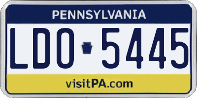PA license plate LDO5445