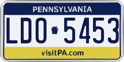 PA license plate LDO5453