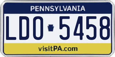 PA license plate LDO5458