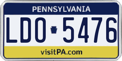 PA license plate LDO5476