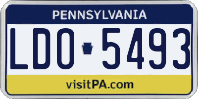 PA license plate LDO5493
