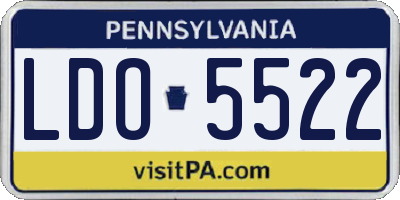 PA license plate LDO5522