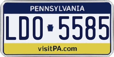 PA license plate LDO5585