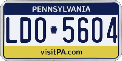 PA license plate LDO5604