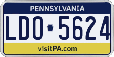 PA license plate LDO5624