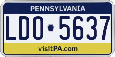 PA license plate LDO5637