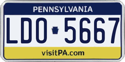 PA license plate LDO5667