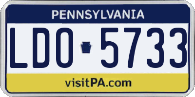 PA license plate LDO5733