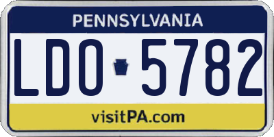PA license plate LDO5782