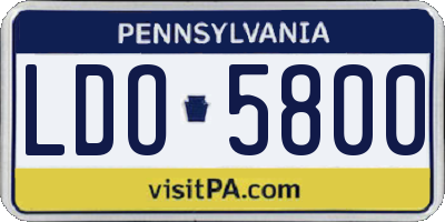 PA license plate LDO5800