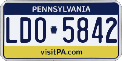 PA license plate LDO5842