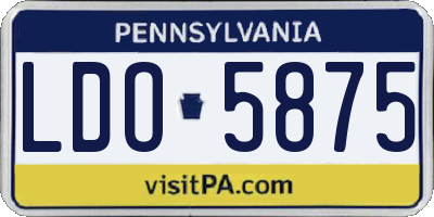 PA license plate LDO5875
