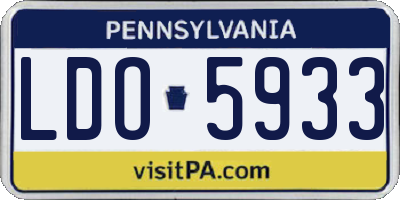 PA license plate LDO5933