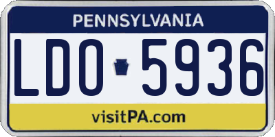 PA license plate LDO5936