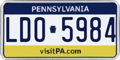 PA license plate LDO5984